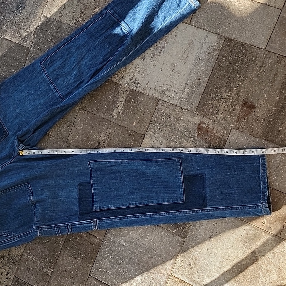 Pilcro By Anthropologie High Rise Patchwork Slim Boyfriend Jeans Sz 30 - Picture 13 of 16